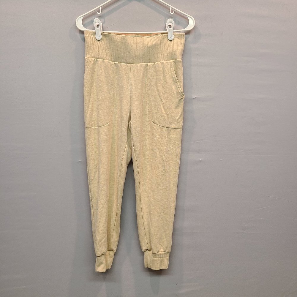 Nike Drifit Sportswear Yoga Flow 7/8 Slim Fit High Rise Cream Jogger Small
